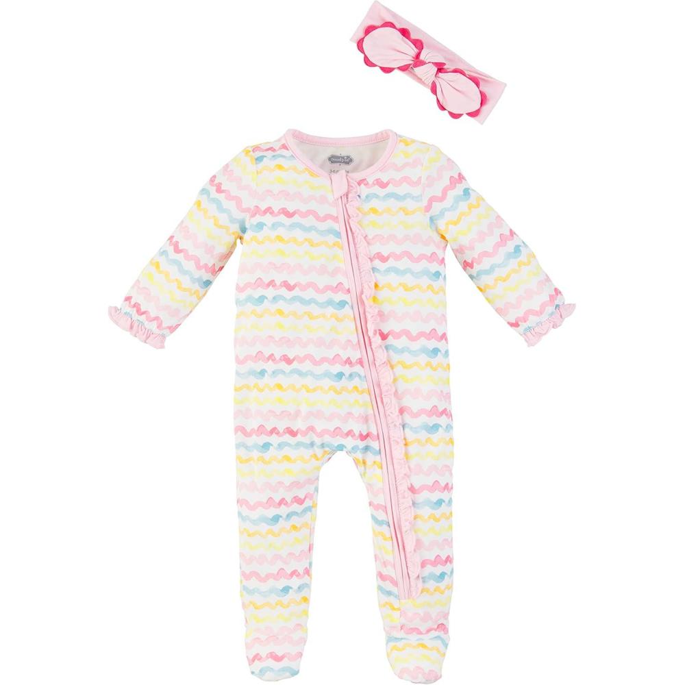 image:imageMud Pie Baby Girl Sleeper amp Headband SetRainbow