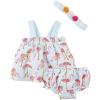 Mud Pie Baby Girls Baby Girls’ Flamingo Pinafore and Bloomer Set(Blue/Pink)