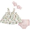 Mud Pie Girls Pinafore & Headband Set(Magnolia)
