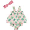 Mud Pie Girls Pinafore & Headband Set(Pink Turtle)
