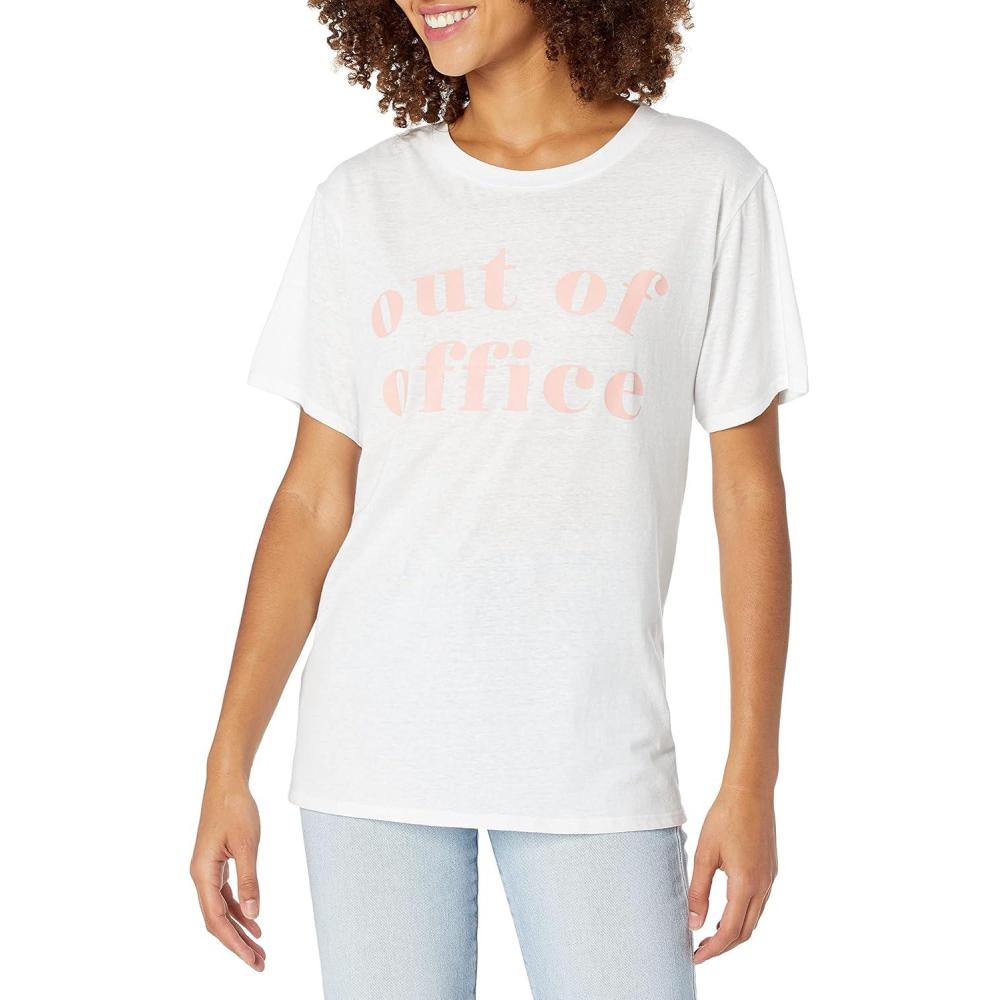 image:imageMud Pie Womens Bowen Graphic Tee Gray SmWhite