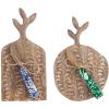 Mud Pie Mini Indigo Carved Board Set, Round, 6.5″ x 9.5″