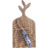 Mud Pie Mini Indigo Carved Board Set, Rectangle, 5″ x 10″