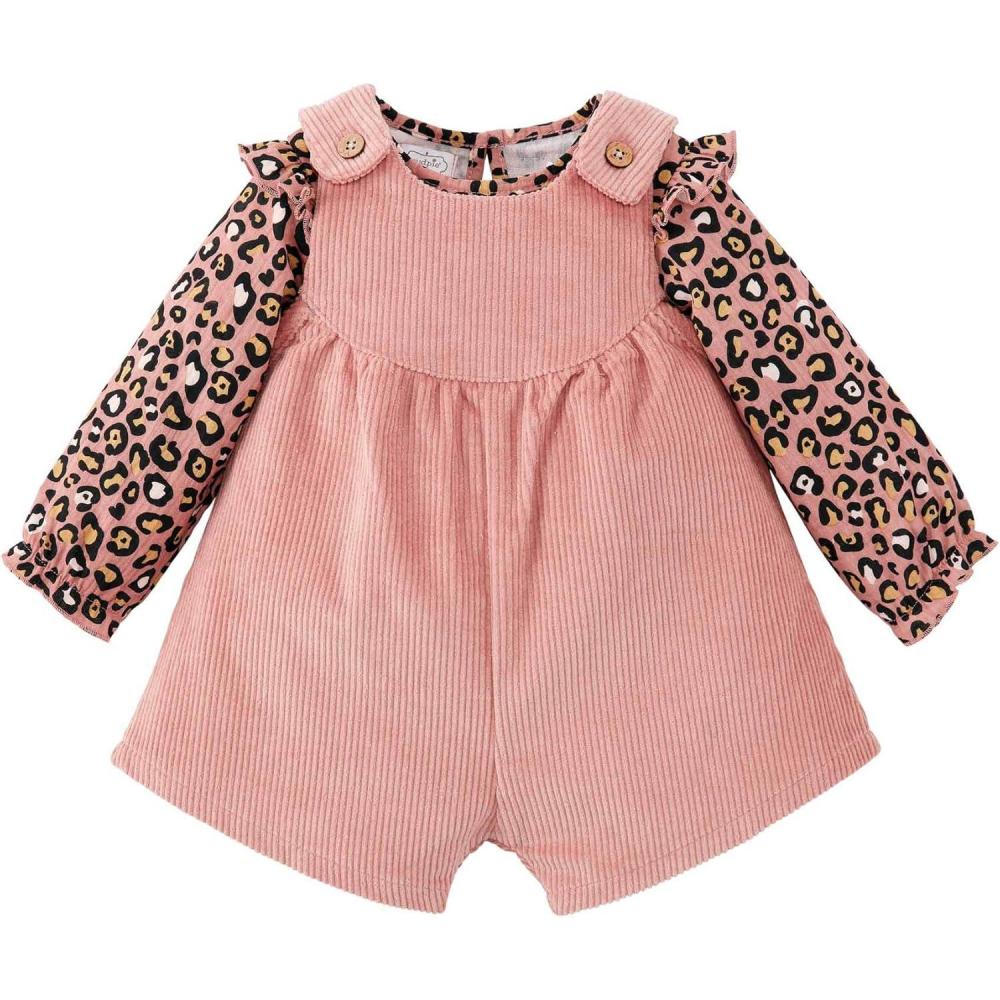 image:imageMud pie babygirls Leopard Overall Short SetPink