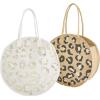 Mud Pie Leopard Jute Tote(White)
