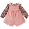 Mud pie baby-girls Leopard Overall Short Set(Pink)
