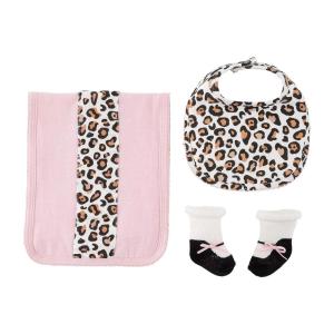 Leopard Burp BIB and Sock Set