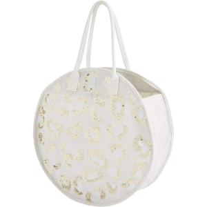 Mud Pie Leopard Jute Tote(White)