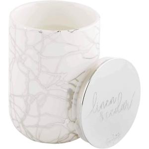 Mud Pie Small Metallic Candle Silver, 4″” x 2.75″” Dia