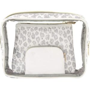 Mud Pie Women’s Leopard Nesting Pouches(Gray)