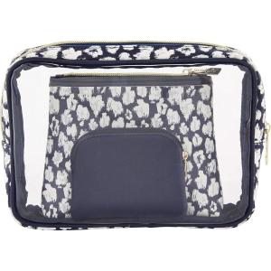 Mud Pie Women’s Leopard Nesting Pouches(Navy)