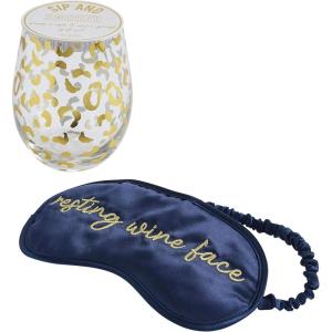 Mud Pie Women’s Sip and Snooze Gift Set(Navy)