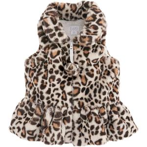 Mud Pie baby girls IVORY FAUX LEOPARD VEST