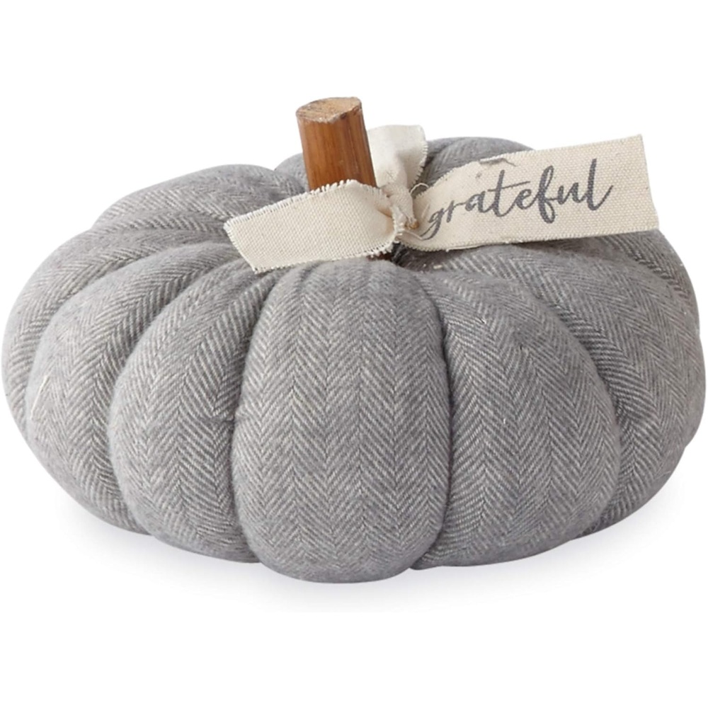 image:imageMud Pie Grey Small Cotton Pumpkin 5 x 8 Diameter