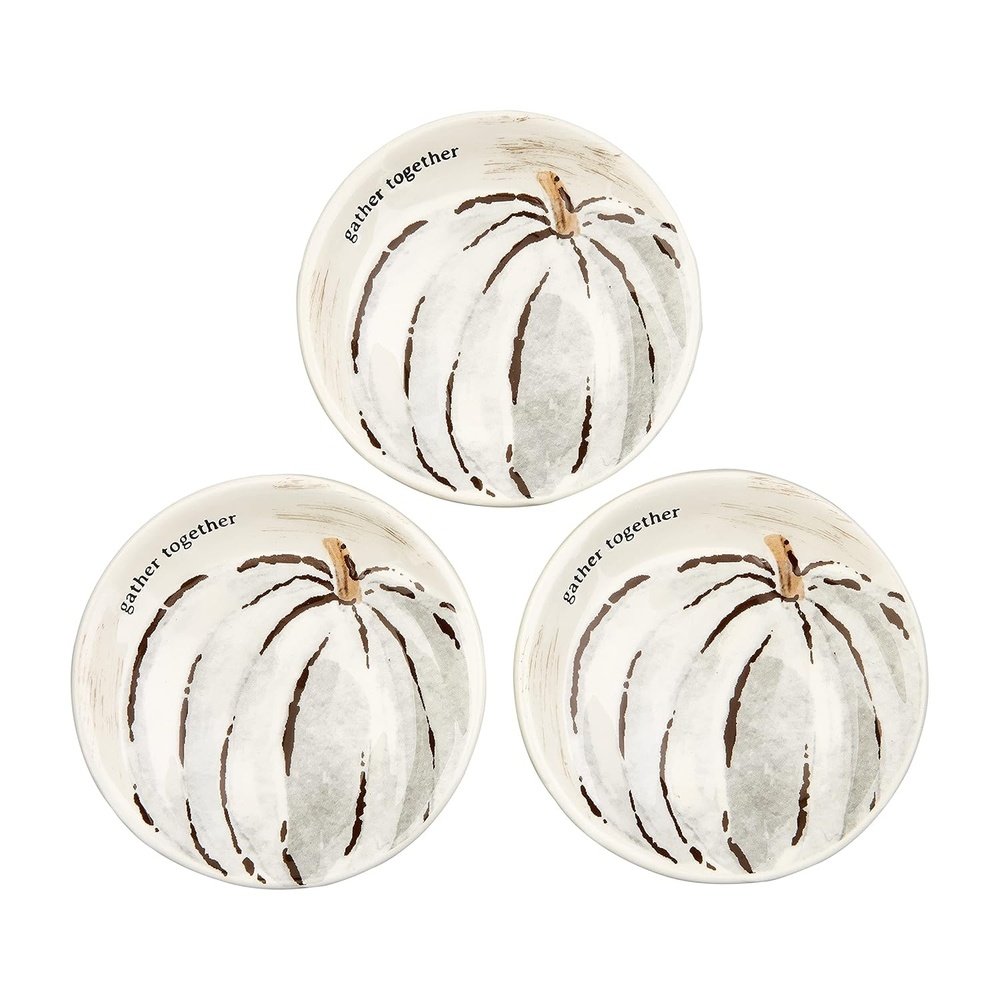 image:imageMud Pie Harvest Dipping Dish Set Gray Pumpkin 4 Dia