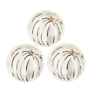 Mud Pie Harvest Dipping Dish Set, Gray Pumpkin, 4″ Dia