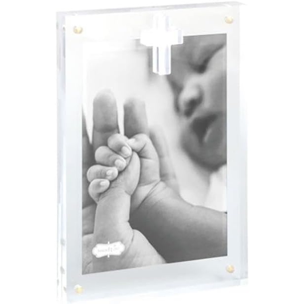 image:imageMud Pie Vertical Acrylic Cross 4x6 Picture FrameNATURAL