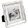 Mud Pie Square Wavy Metal Mini Frame; 5″ X 5″