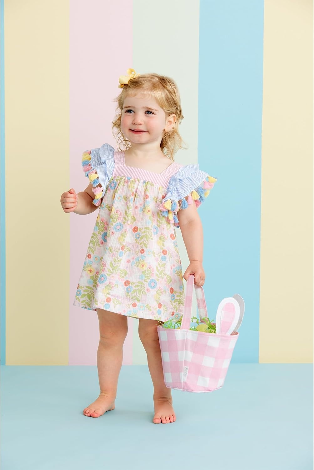 image:imageMud Pie Baby Girls Mud Pie Tassel Gauze Bunny DressMulti