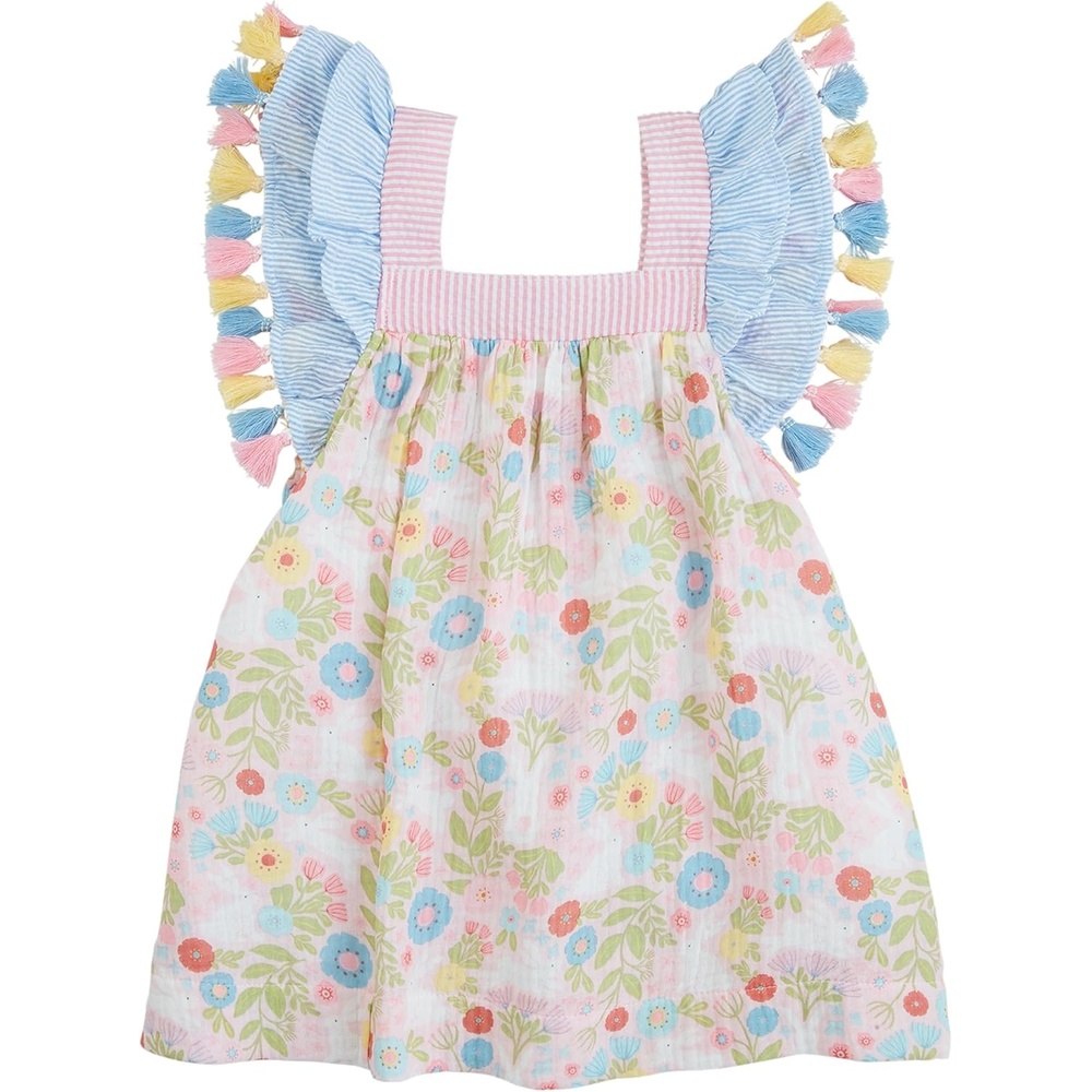 image:imageMud Pie Baby Girls Mud Pie Tassel Gauze Bunny DressMulti