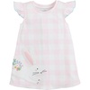 Mud Pie Baby Girls’ Mud Pie Bunny Check Tshirt Dress(Pink)