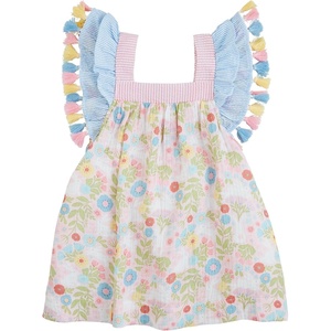 Mud Pie Baby Girls’ Mud Pie Tassel Gauze Bunny Dress(Multi)