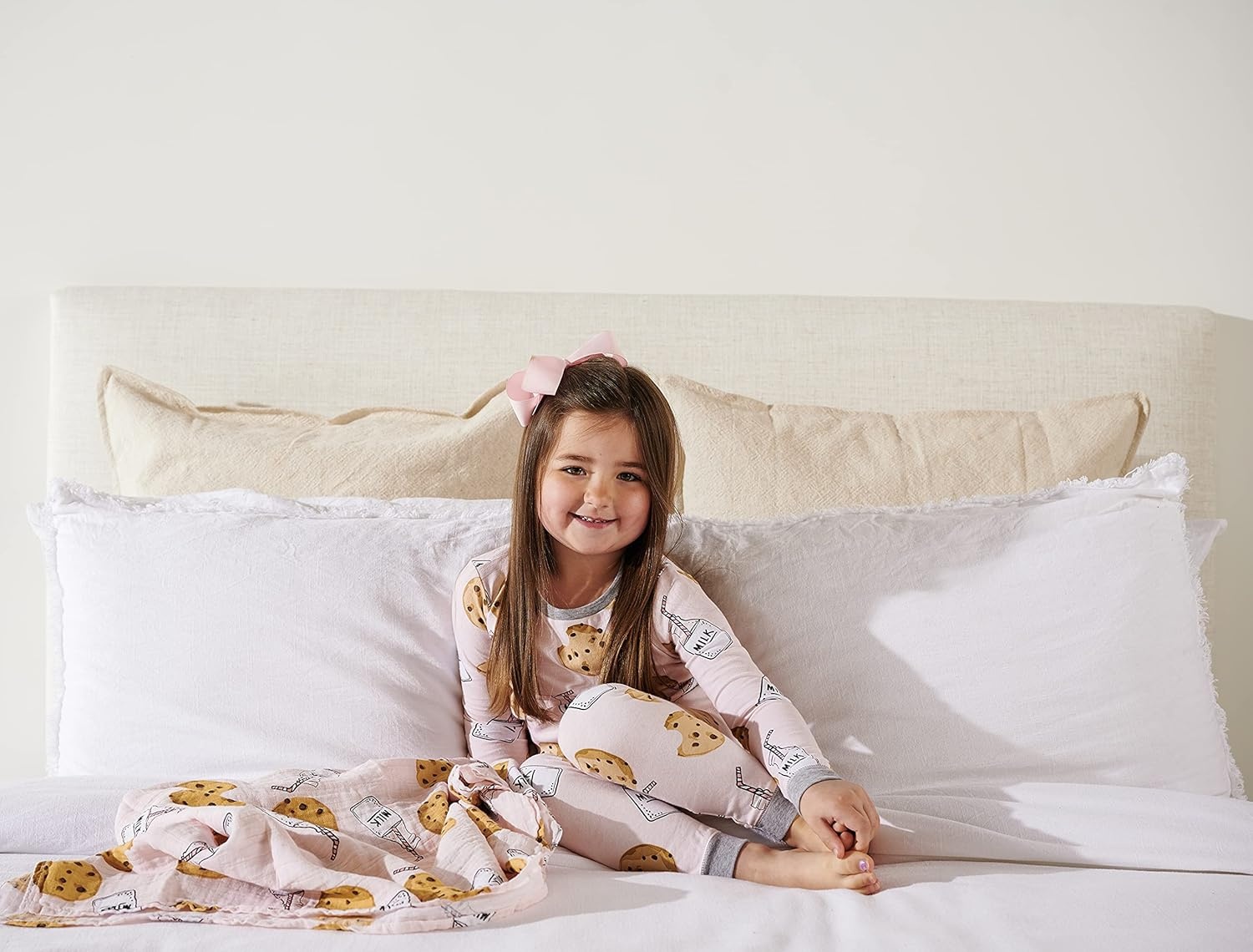 image:imageMud Pie Baby Girls Milk and Cookies Pajama SetPink