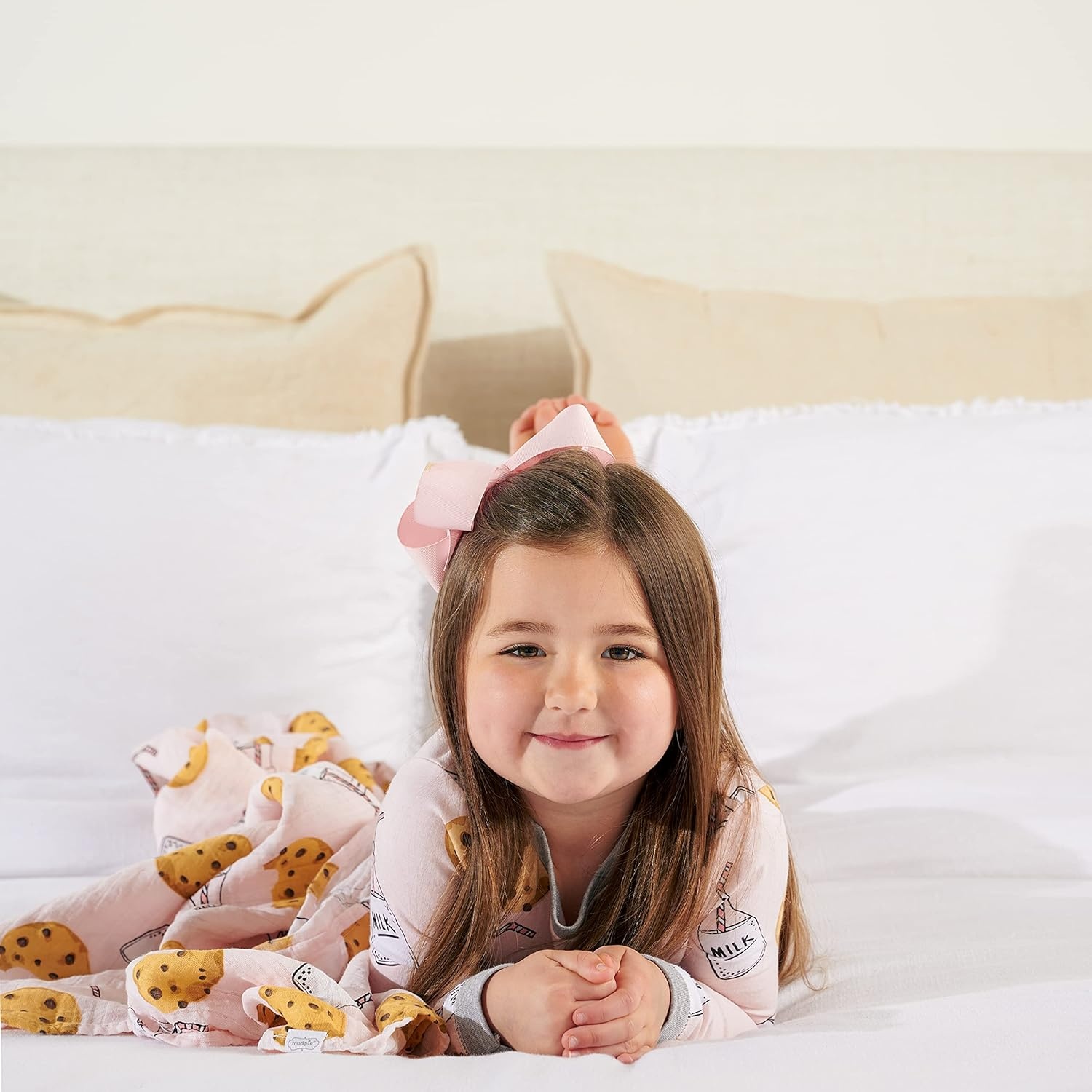 image:imageMud Pie Baby Girls Milk and Cookies Pajama SetPink