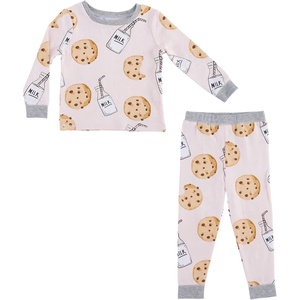 Mud Pie Baby Girls’ Milk and Cookies Pajama Set(Pink)