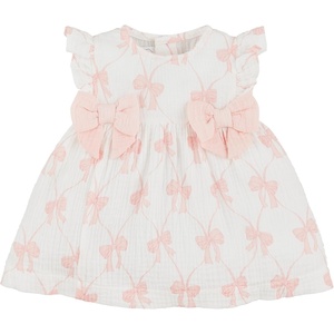 Mud Pie Girls’ Mud Pie Baby Bow Baby Dress;(Printed)