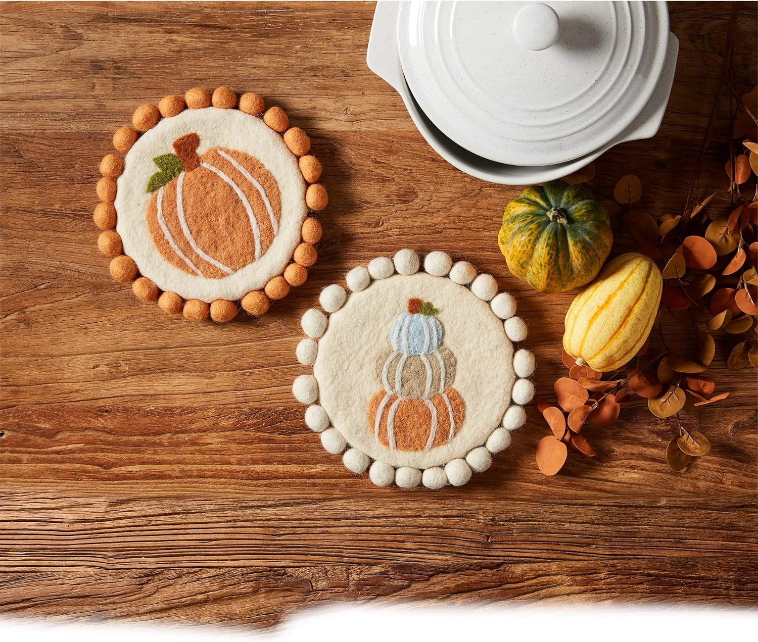 image:imageMud Pie Felt Pumpkin Trivet 8 dia