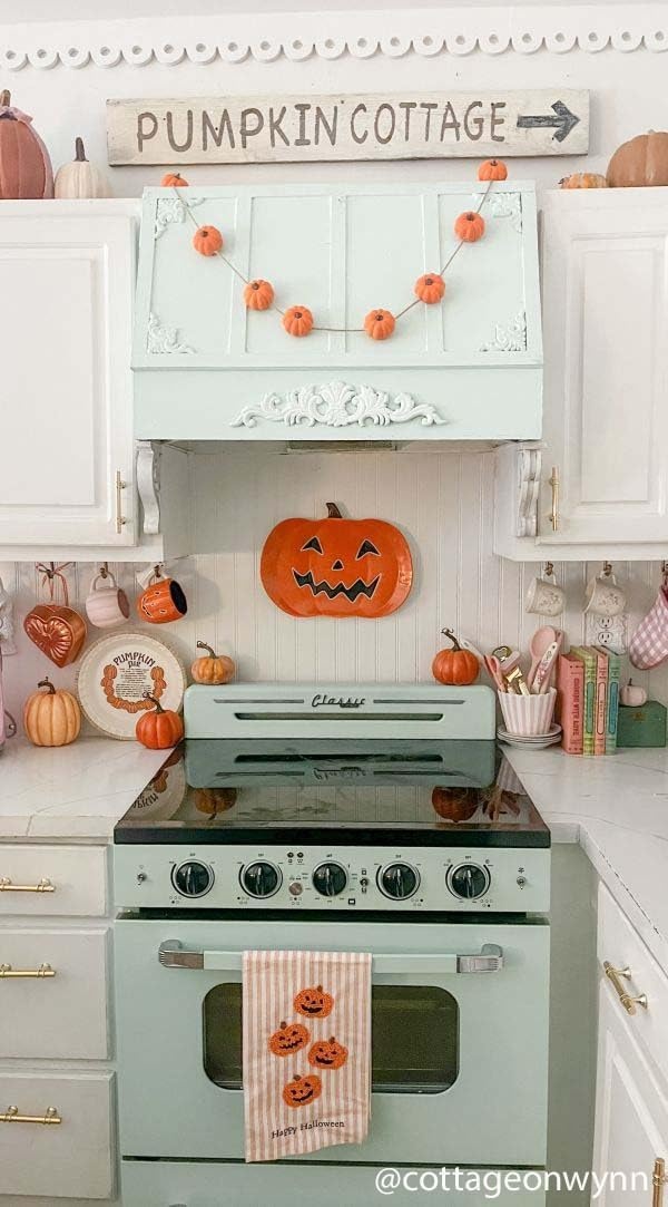 image:imageMud Pie Halloween Bead Towel Pumpkin 26 x 14