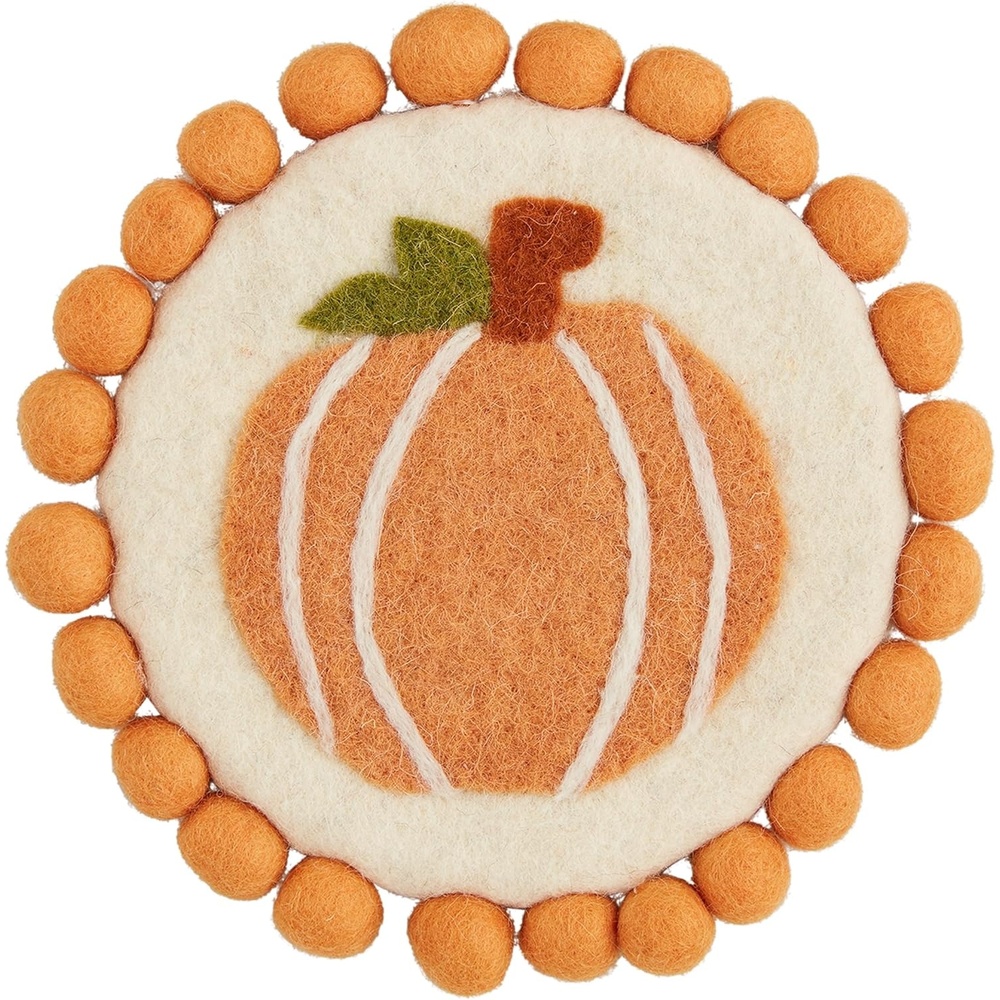 image:imageMud Pie Felt Pumpkin Trivet 8 dia