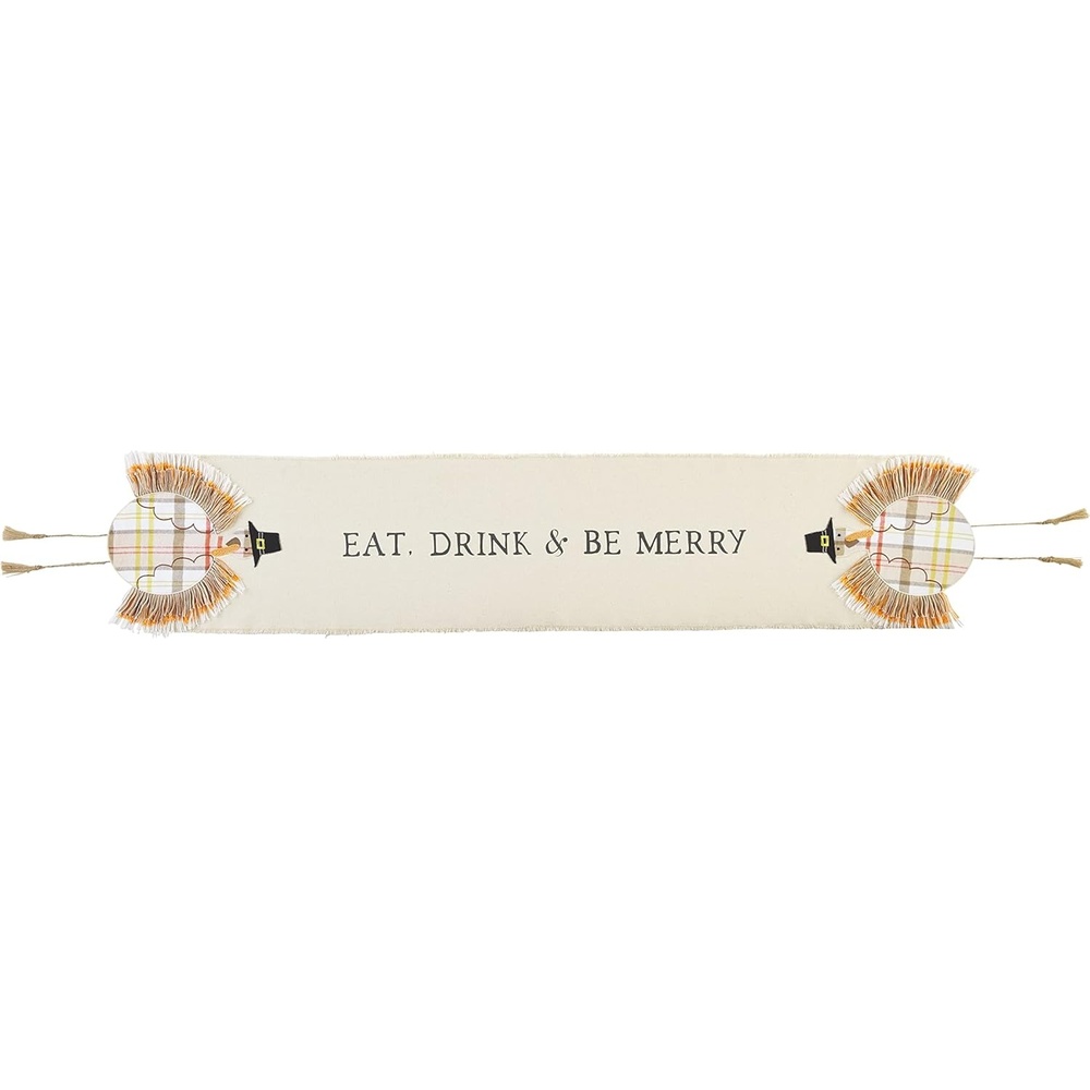 image:imageMud Pie Thanksgiving Turkey Leg Table Runner Cream 70 x 145
