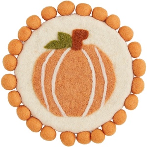 Mud Pie Felt Pumpkin Trivet; 8″ dia