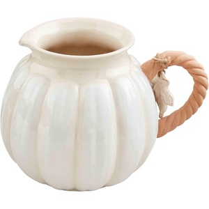 Mud Pie White Pumpkin Pitcher; 73 oz