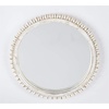 Mud Pie Large Beaded Wood Wall Mirror, White, 28″ x 20″